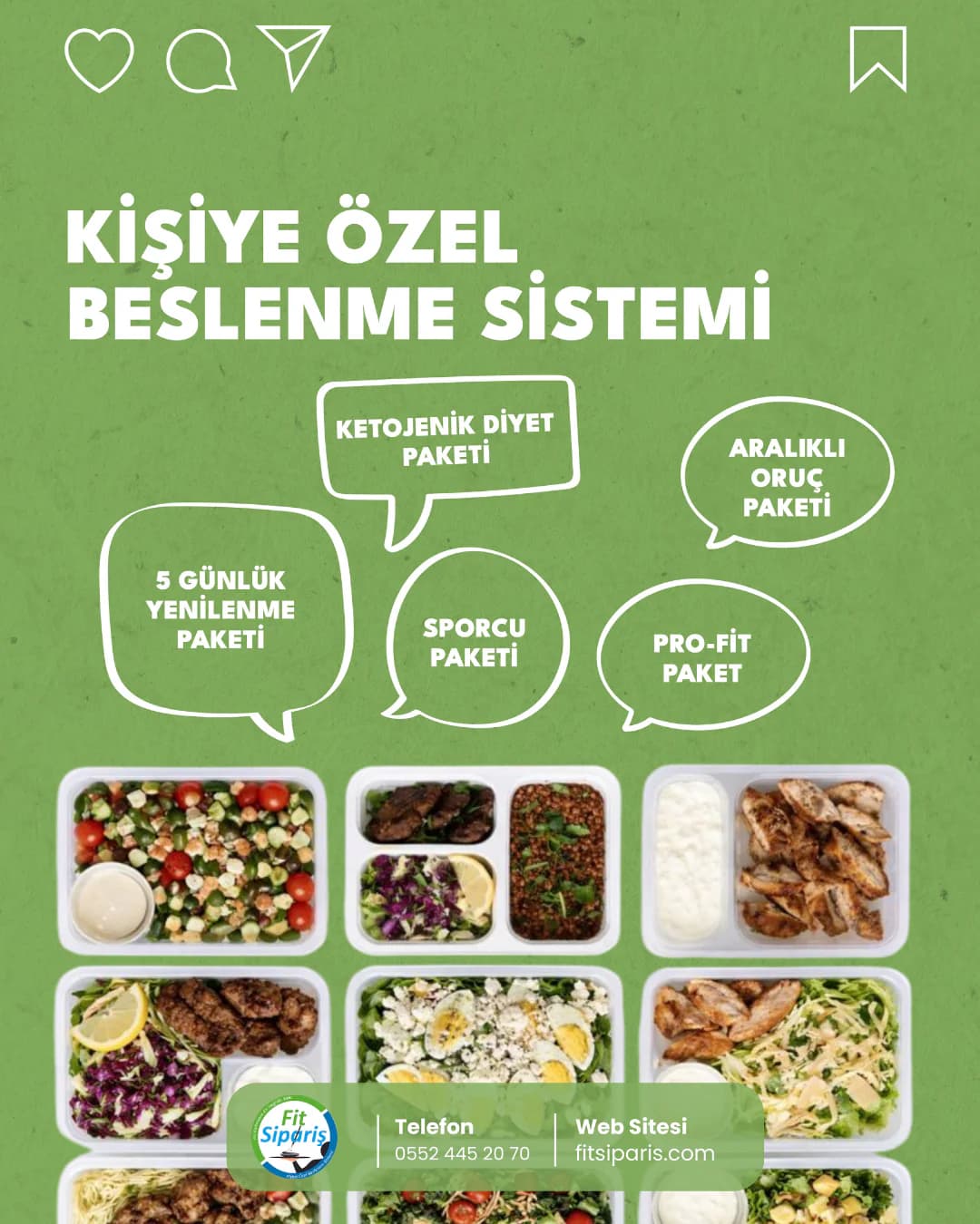 Kişiye özel beslenme sistemi — paket seçenekleri gönderisi