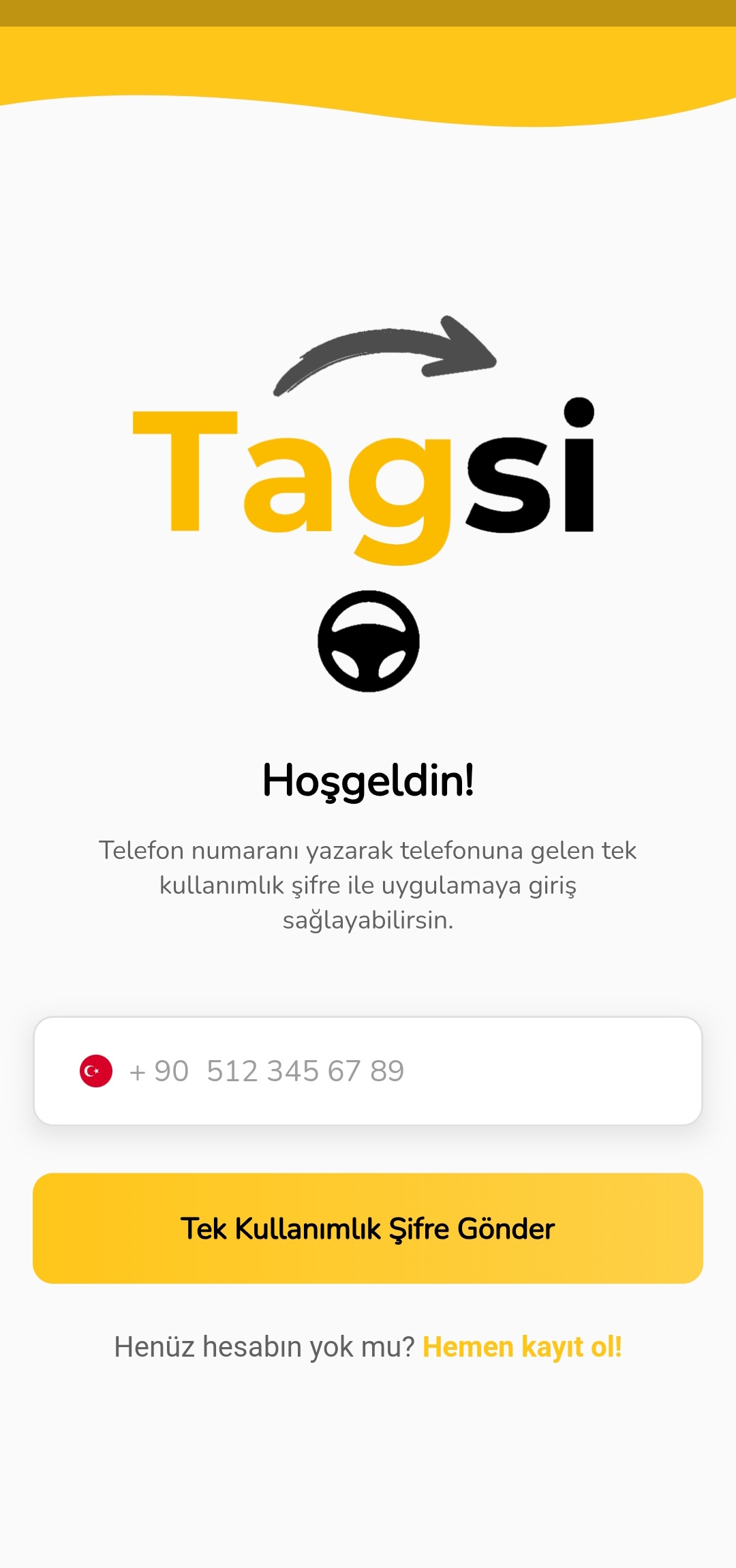Tagsi Sürücü ekran 1