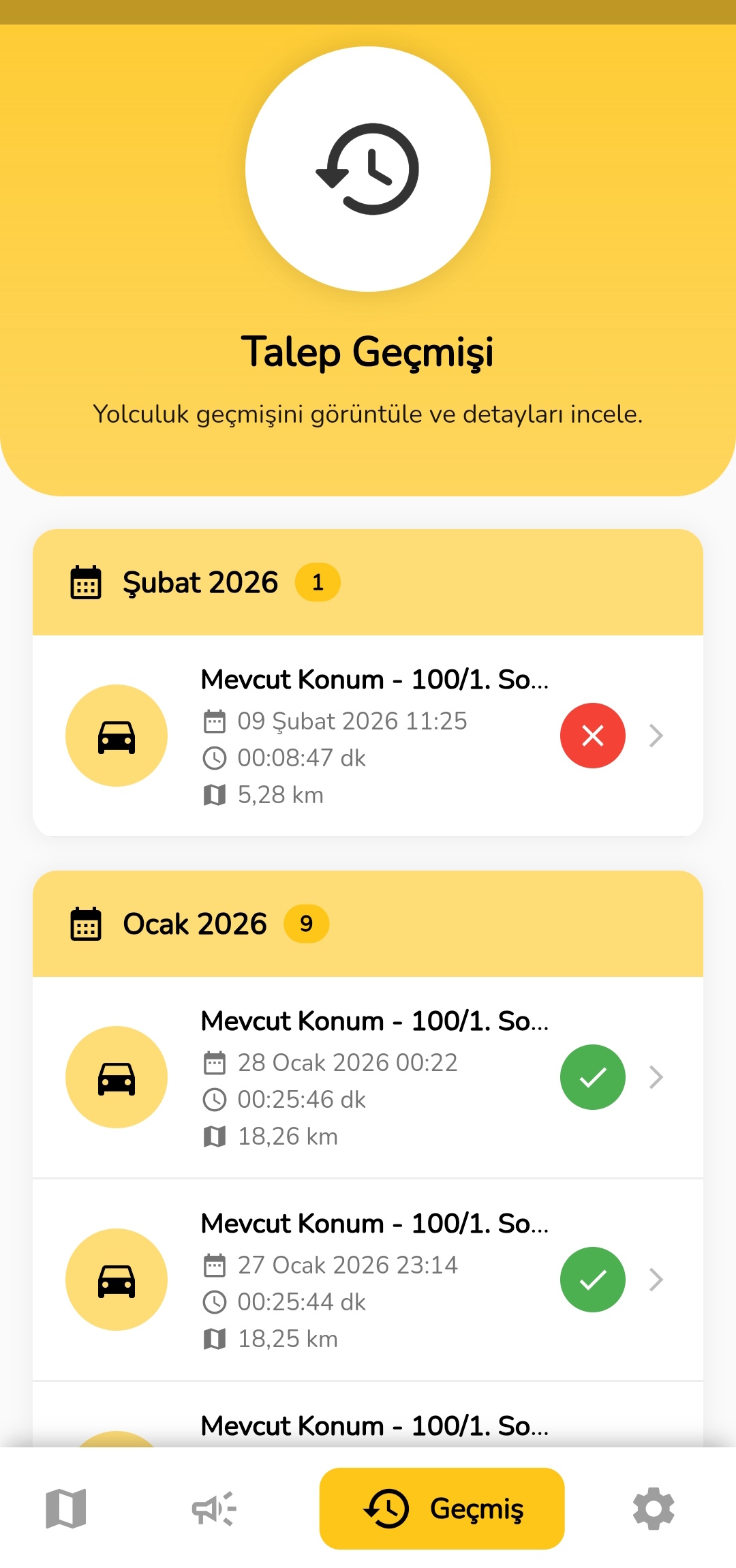 Tagsi Sürücü ekran 3